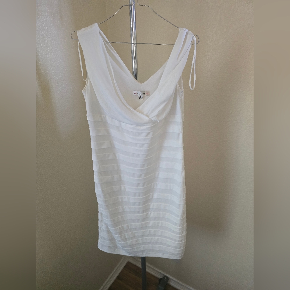 AA Studio Sleeveless Bodycon White Dress